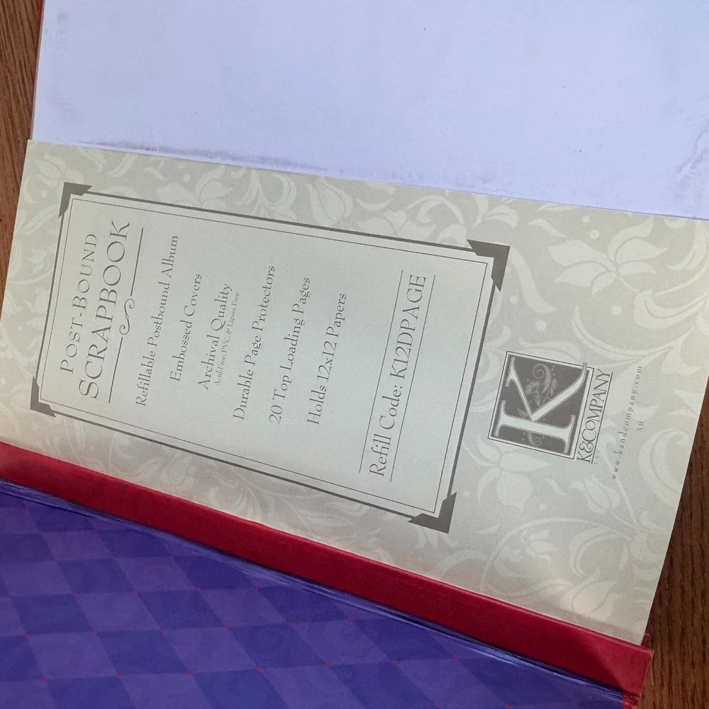K&Company Red Hat Society Applique Scrapbook Album 12x12 Red Purple